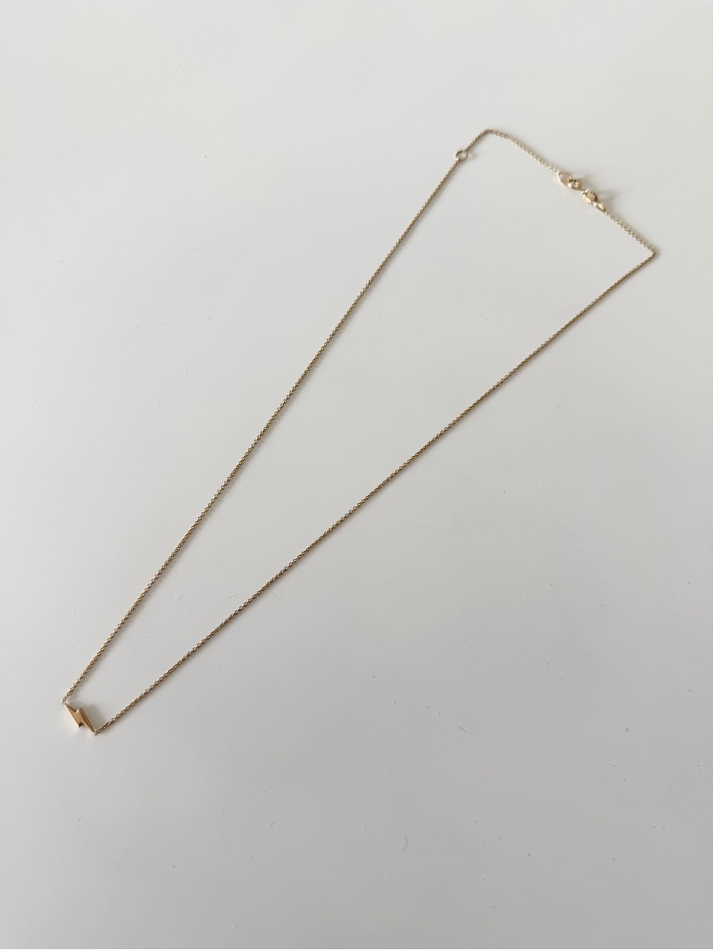 Bluboho 14k Yellow Gold Everyday Little Lightning Bolt Necklace - Picture 3 of 7